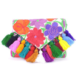Handmade Boho Crossbody Purse Tassel Embroidered